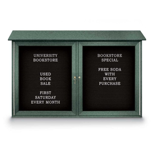 United Visual Products Indoor Enclosed Combo Board, 48"x36", Bronze Frame/Blue & Rubber UVCB4836BZ-BLUE-RUBBER - main